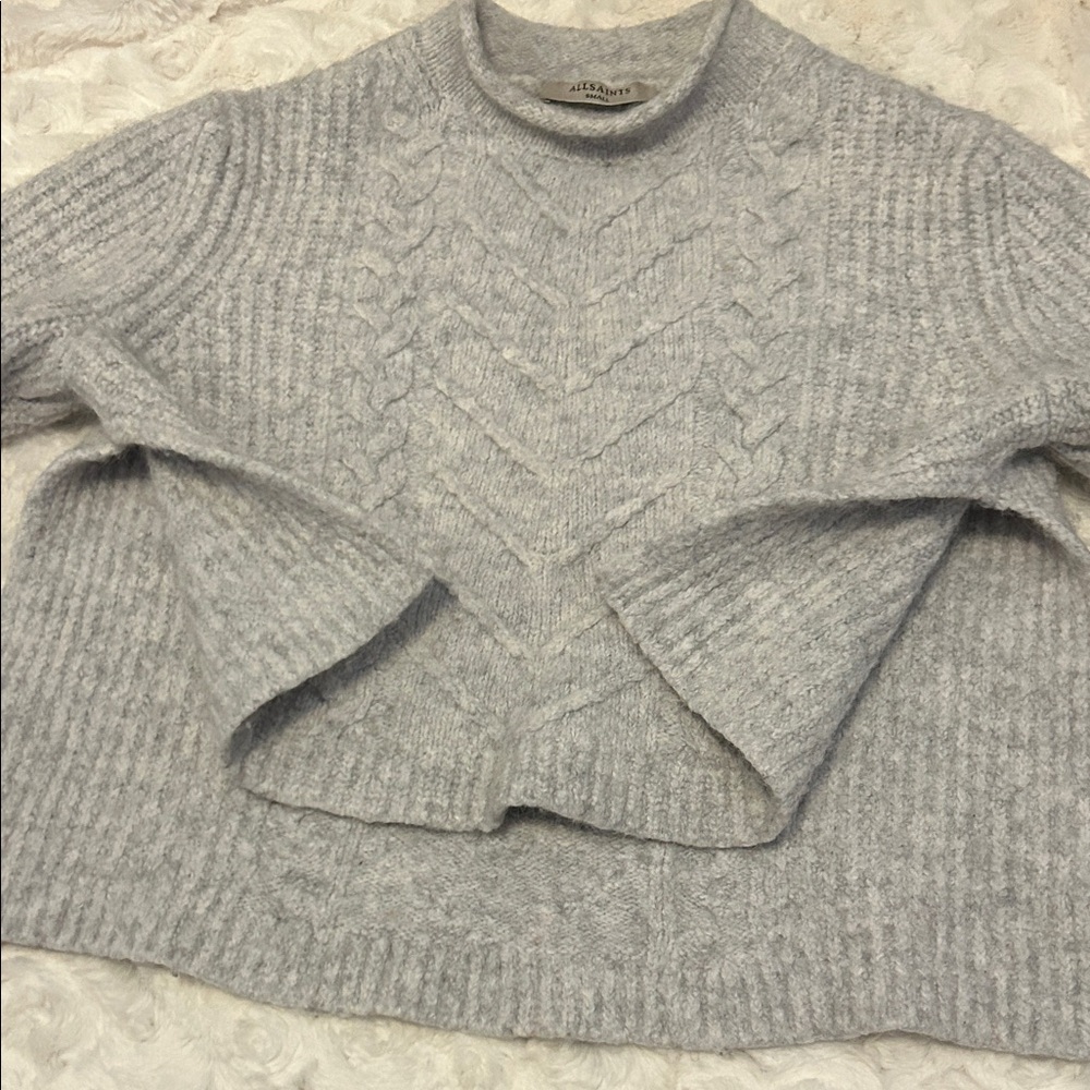 All Saints Light Gray Women's Knit Sweater Small - Picture 4 of 8